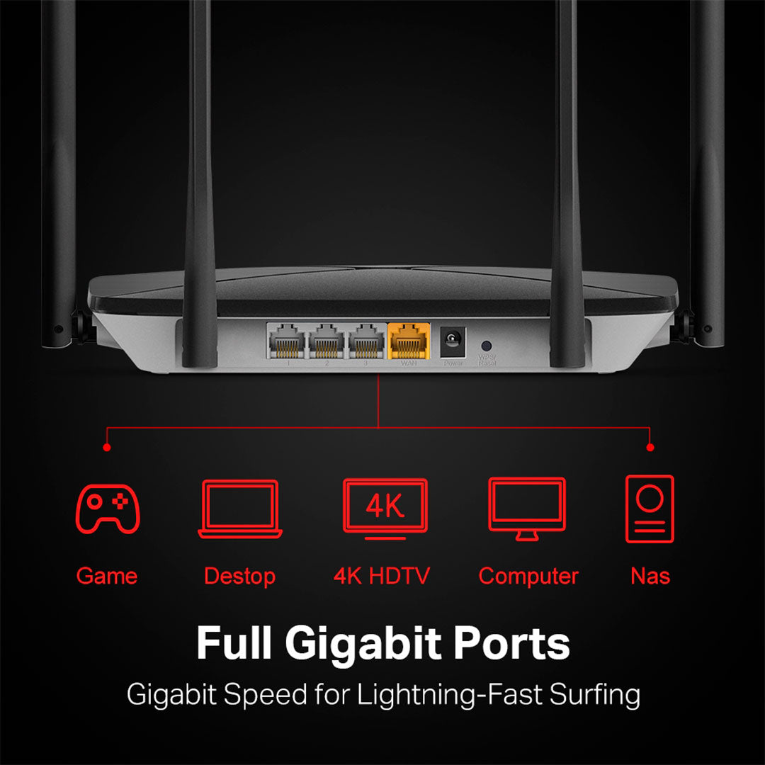 MERCUSYS AC12G Router Gigabit Inalámbrico Doble Banda AC1300