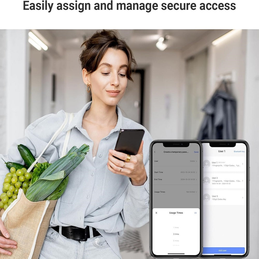 EZVIZ DL04 PRO Cerradura Inteligente WIFI Bluetooth huella, tarjeta, código