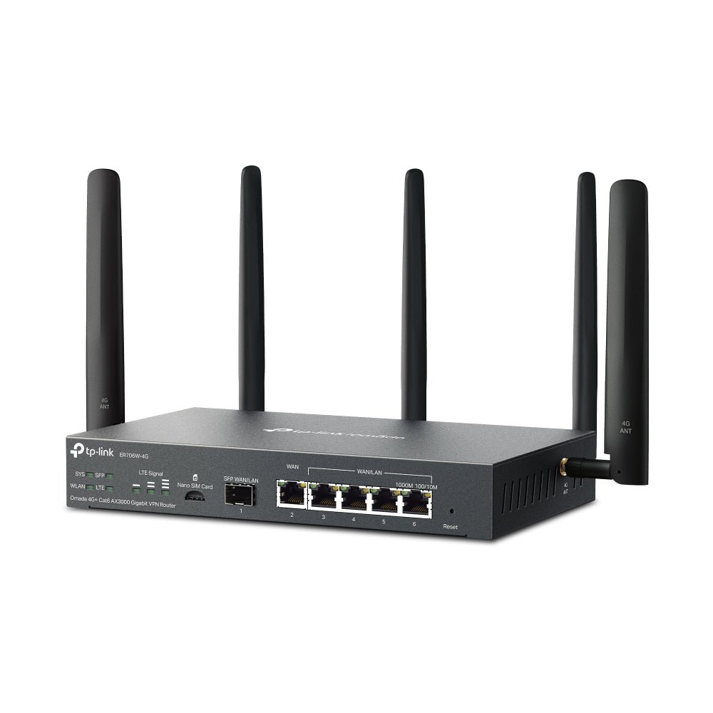 TP-LINK ER706WP-4G Router VPN Gigabit 4G+ Cat6 Wi-Fi 6 AX3000