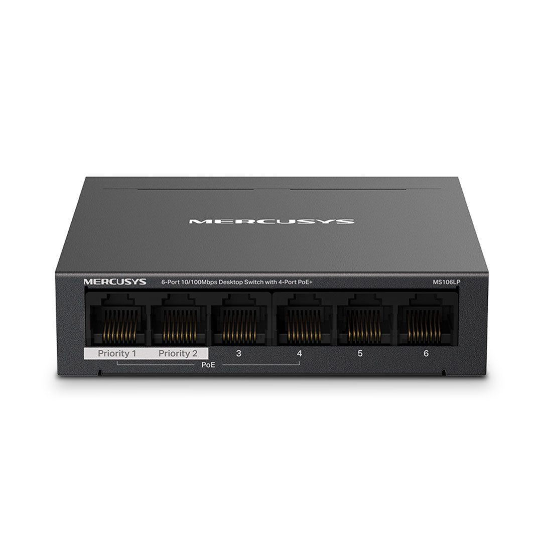 MERCUSYS MS106LP Switch 6 Puertos RJ45 100Mbps 4P PoE+