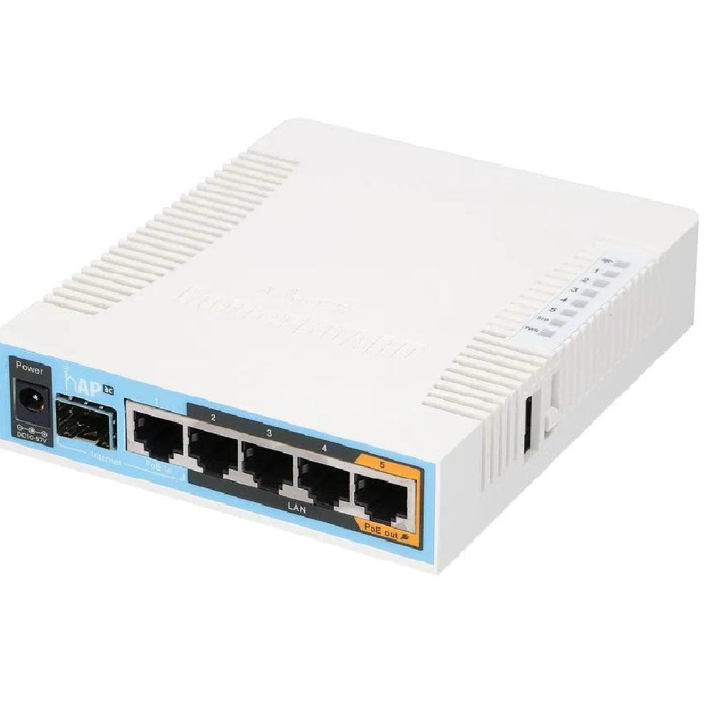 MIKROTIK HAP AC Router 5 Puertos Gigabit Ethernet 1 SFP 1 USB Wifi Doble Banda 3X3 1W
