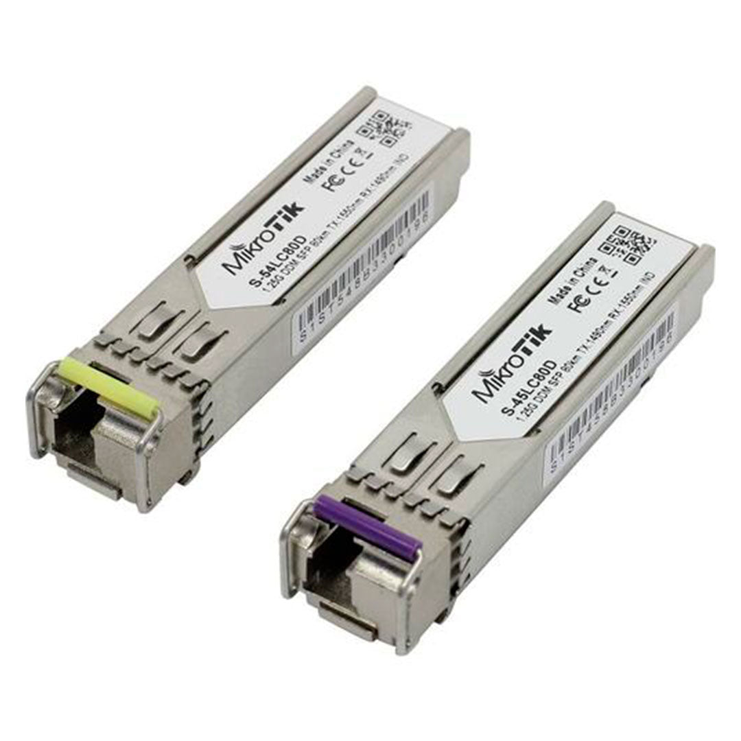 MIKROTIK S-4554LC80D Par de Módulos SFP 1.25Gbps 80Km Conectores LC Individuales