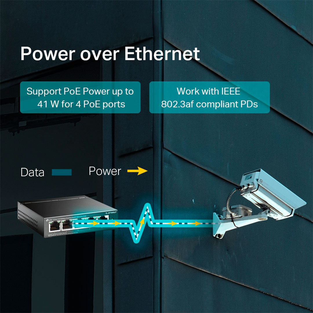 TP-LINK SF1005LP Switch 5 Puertos 10/100Mbps con 4P PoE