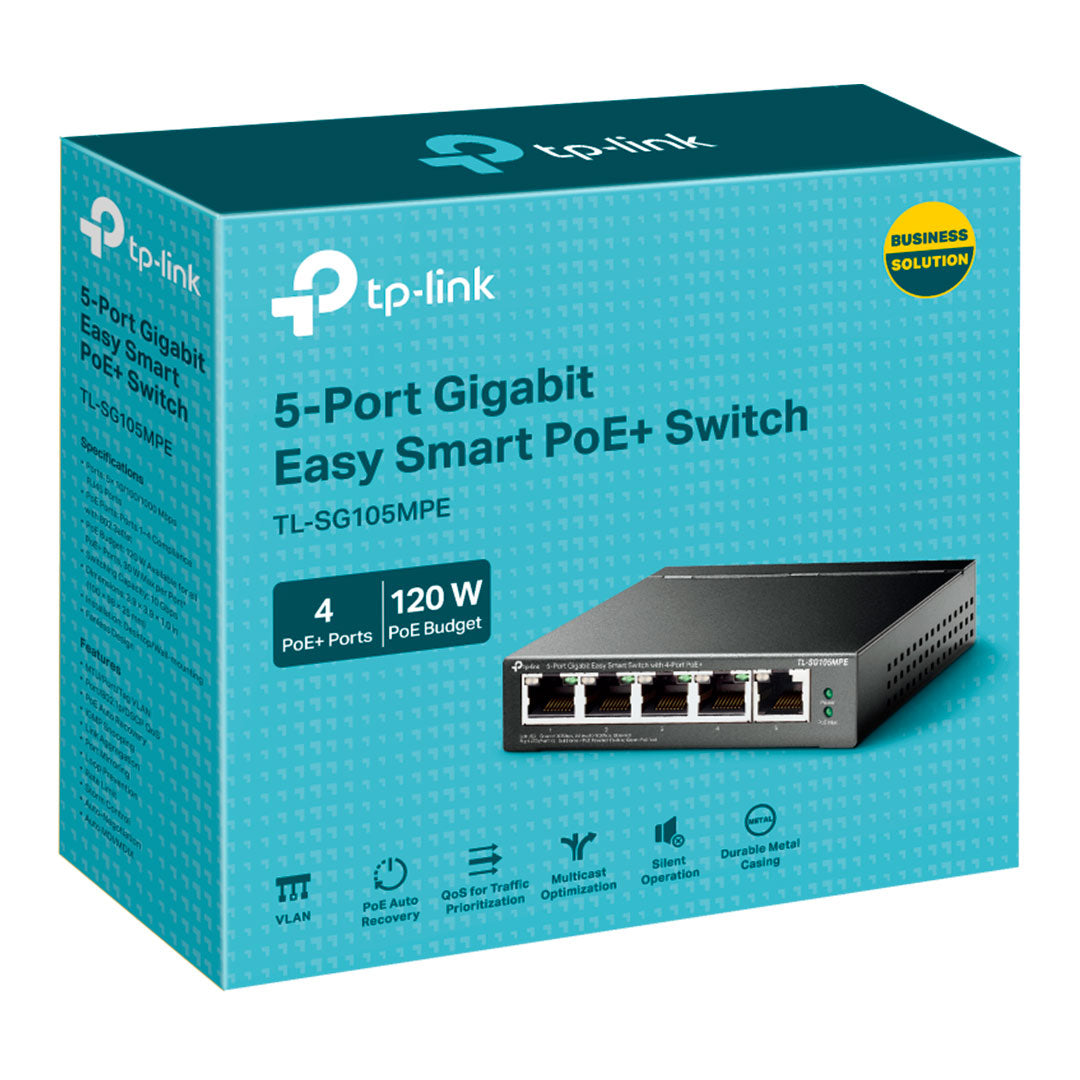 TP-LINK TL-SG105MPE Switch Smart Easy 5 Puertos Gigabit 4P PoE