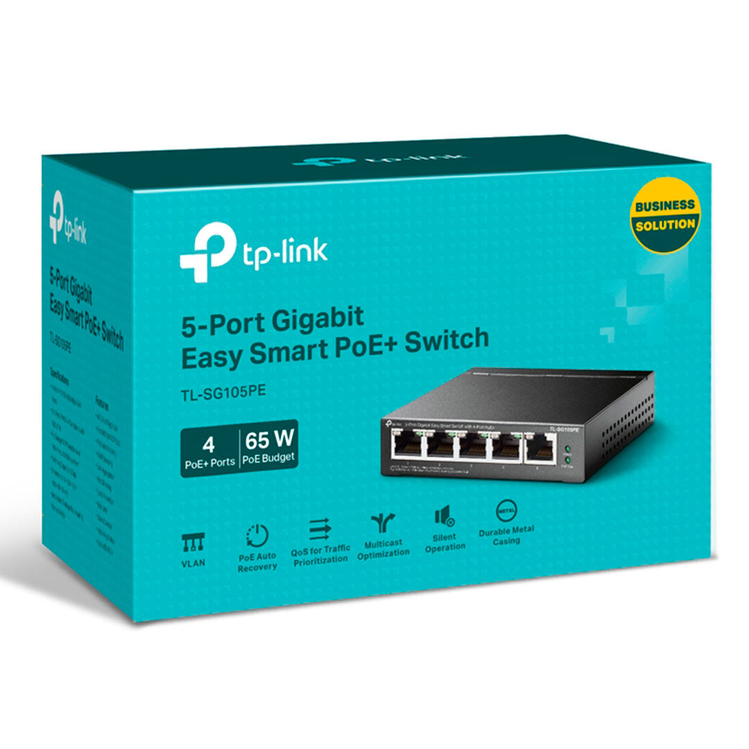 TP-LINK SG105PE Switch Smart Easy 5 Puertos Gigabit 4P PoE