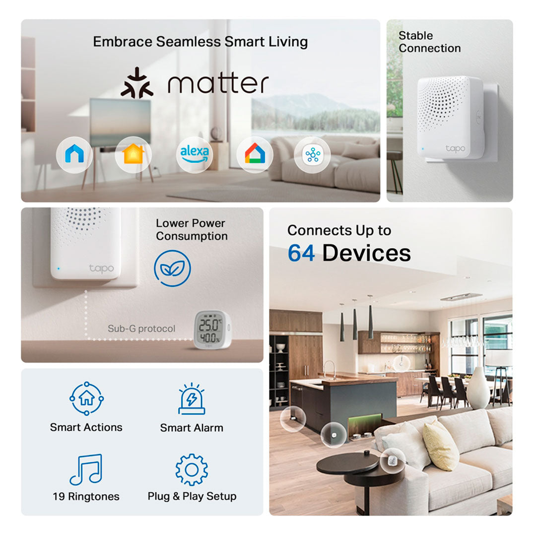TP-LINK TAPO H100 Smart Hub Inteligente con Alarma WIFI