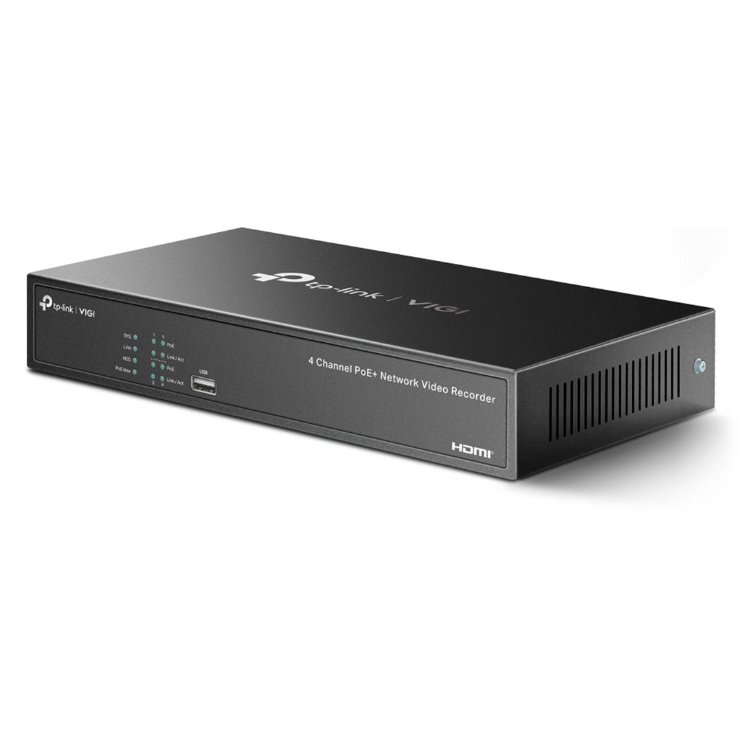 TP-LINK VIGI NVR1004H-4P-2TB Grabador de Video NVR PoE+ 4 Canales 4K y 2TB HDD