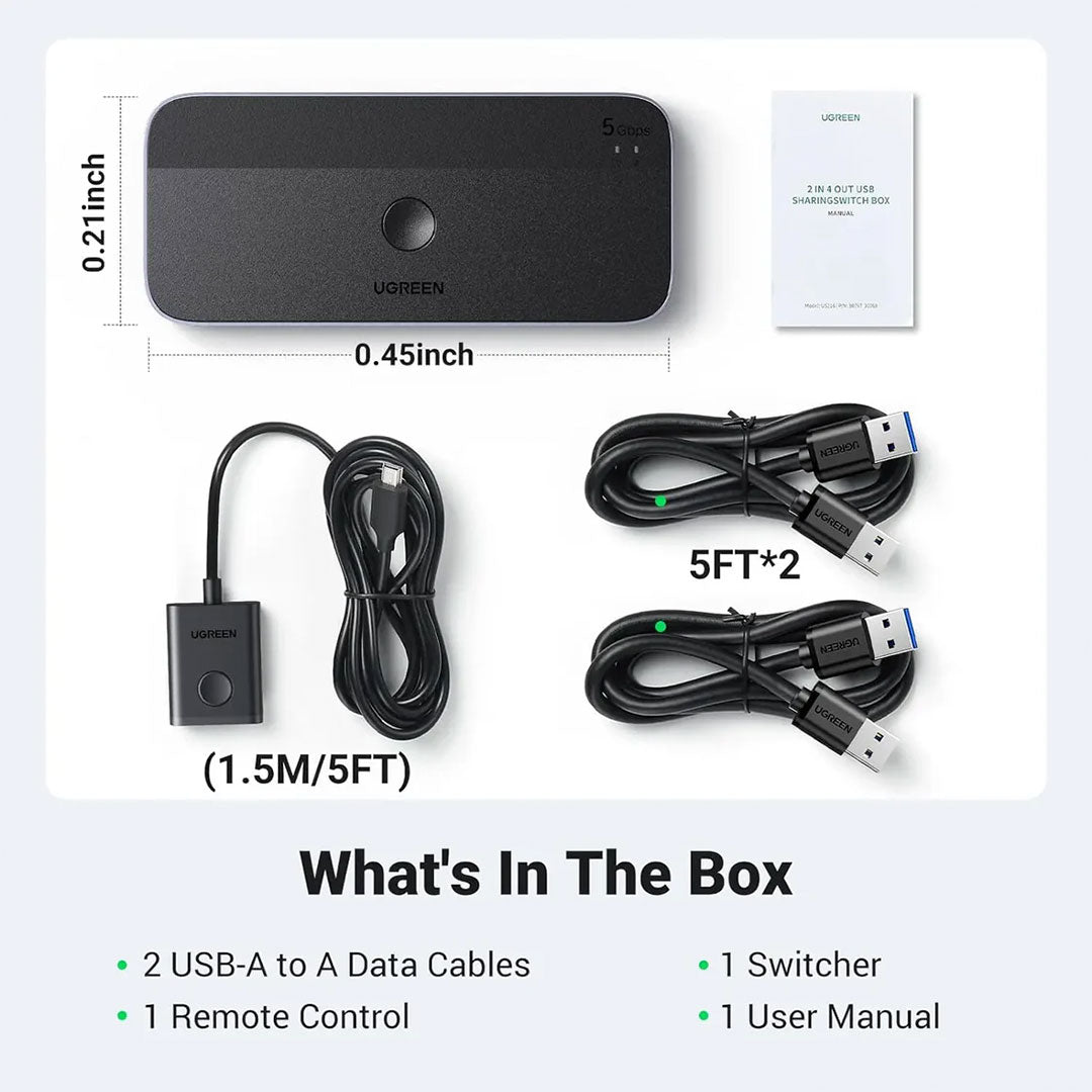 UGREEN CM662 15705 Switch USB 3.0 2Pc´s 4 salidas