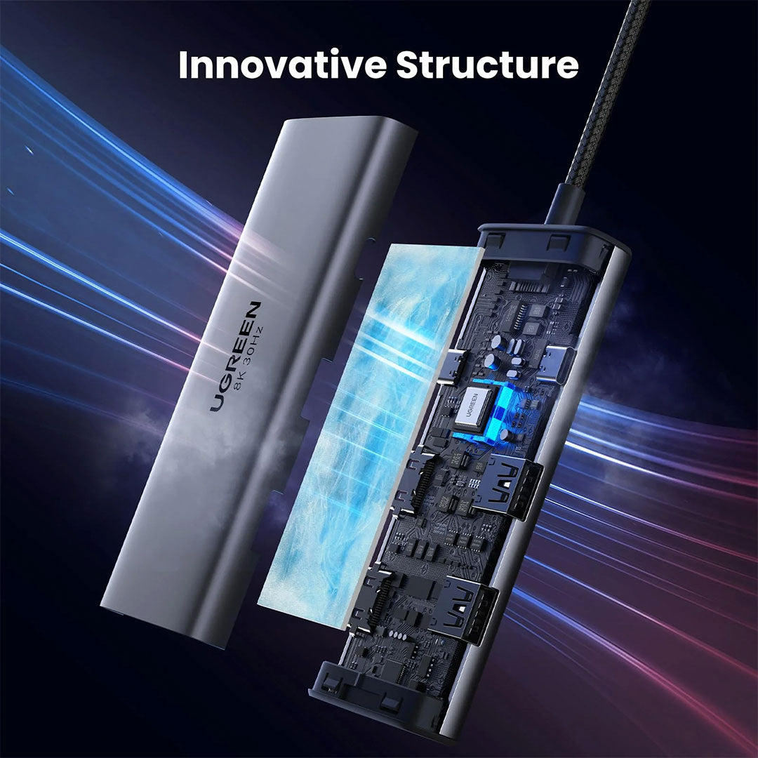 UGREEN CM498 15852 Revodok 206 Adaptador HUB USB-C 6 en 1 8K a 30Hz