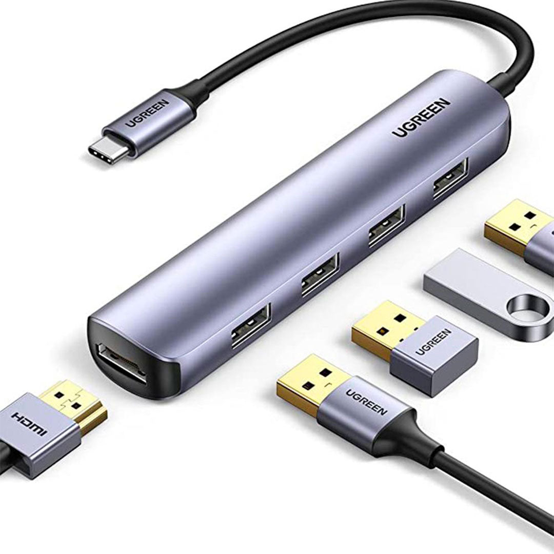 UGREEN CM417 20197 Adaptador HUB 5 en 1 USB-C a 4USB 3.0