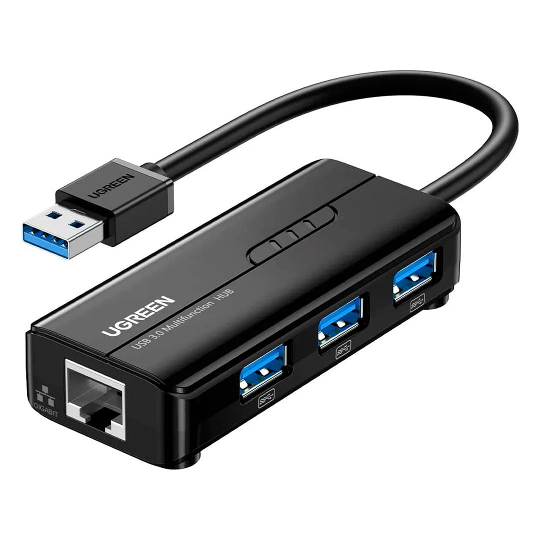 UGREEN 20265 Adaptador HUB 4 en 1 USB-A a RJ45/USB-A