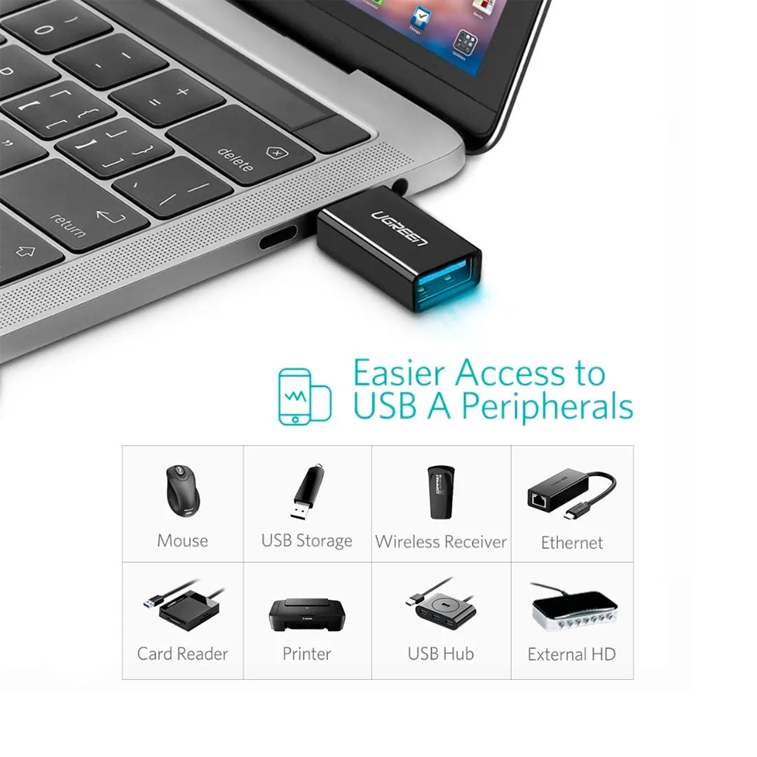 UGREEN US173 20808 Adaptador USB-A 3.0 a USB-C 3.1