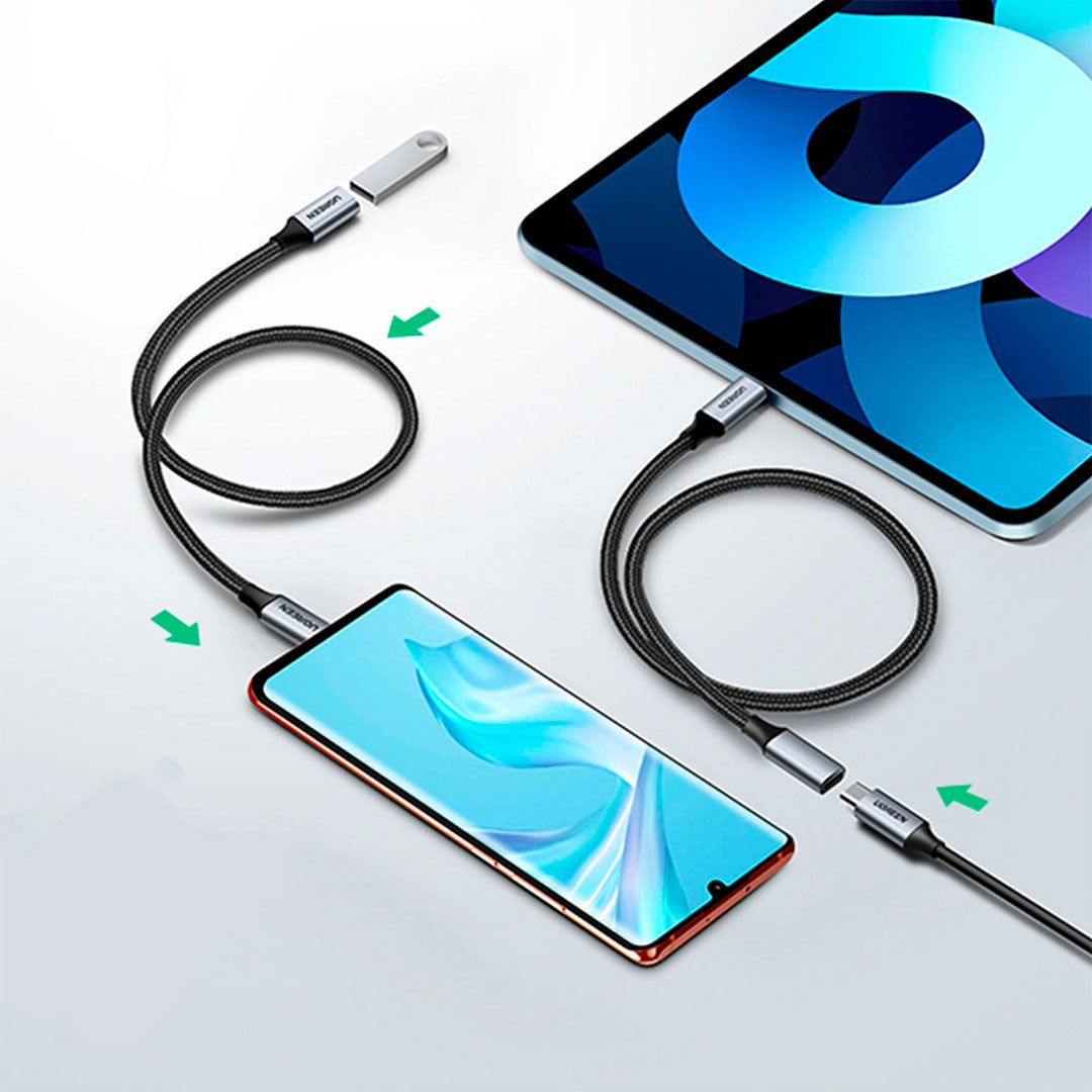 UGREEN US372 30205 Cable de Datos USB-C Macho a USB-C Hembra 1m
