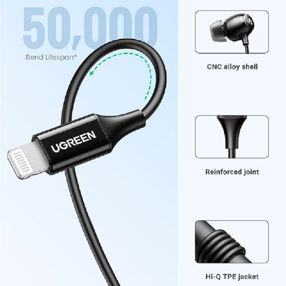 UGREEN EP103 30631 Auriculares Conector Lightning con Cable MFi