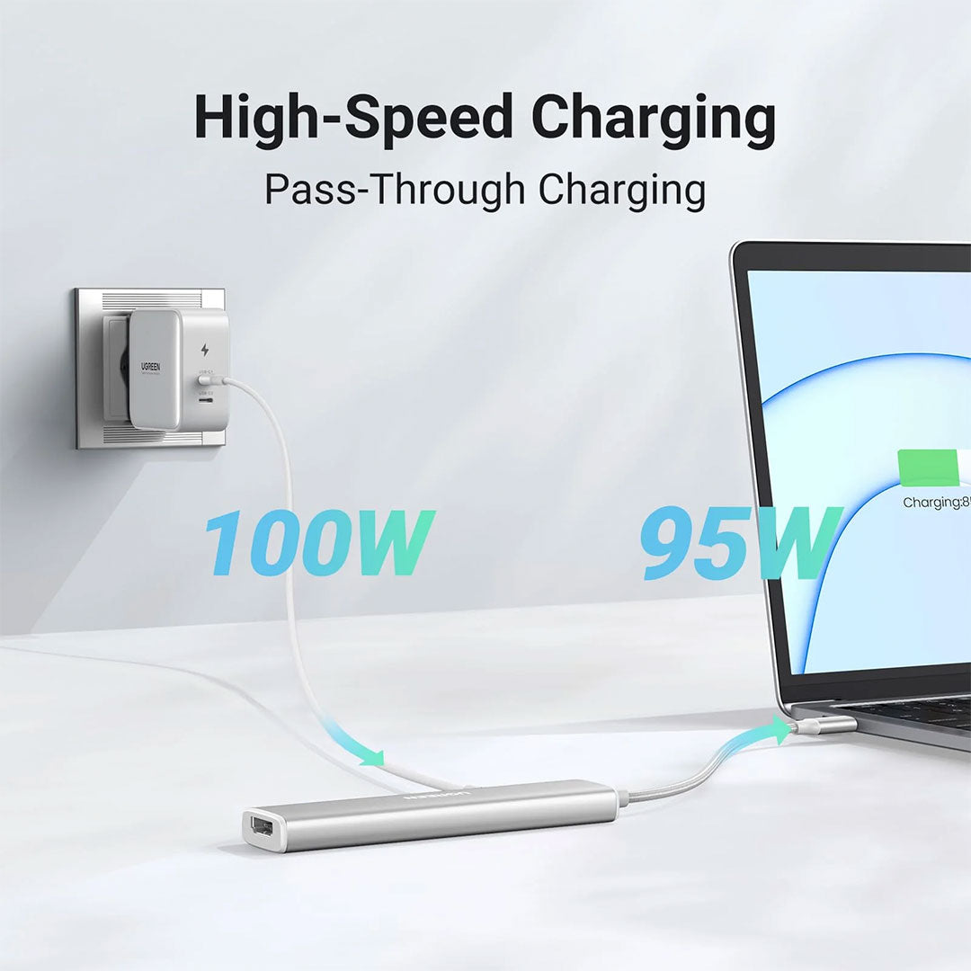 UGREEN CM478 35580 Revodok Adaptador HUB USB-C 5 en 1 100W