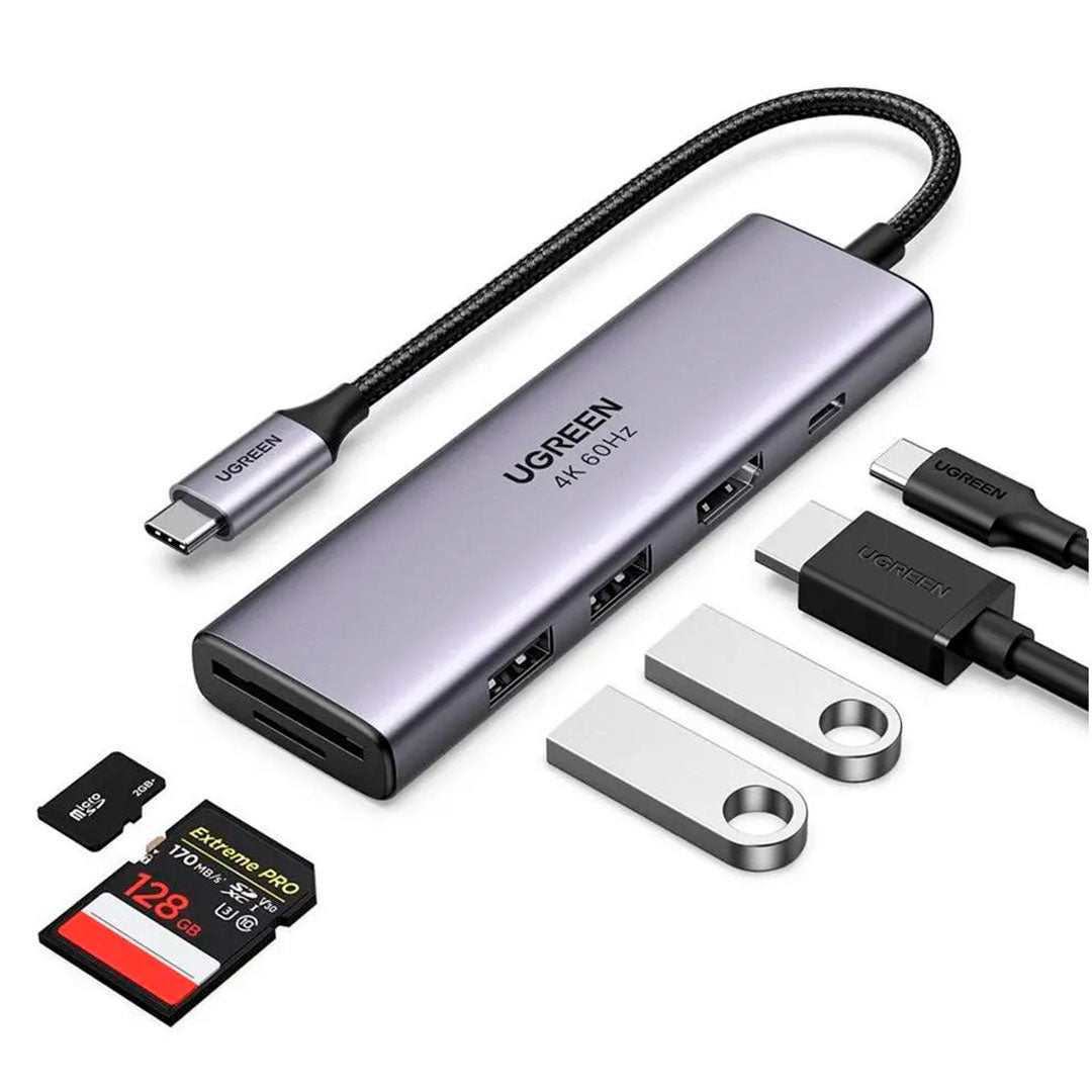 UGREEN CM511 35999 Adaptador HUB USB-C 6 en 1 a HDMI USB-A USB-C
