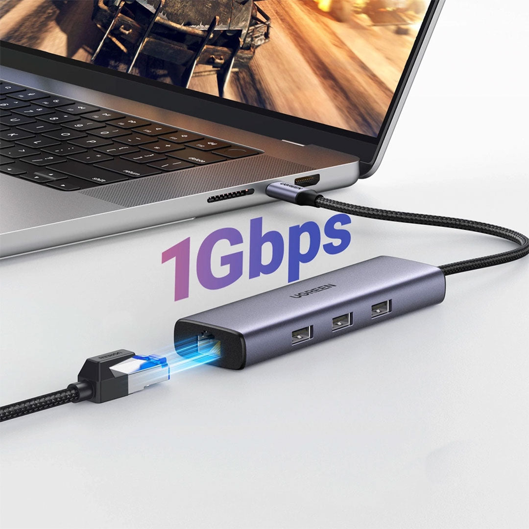 UGREEN CM512 45320 Adaptador HUB USB-C a RJ45 6 en 1