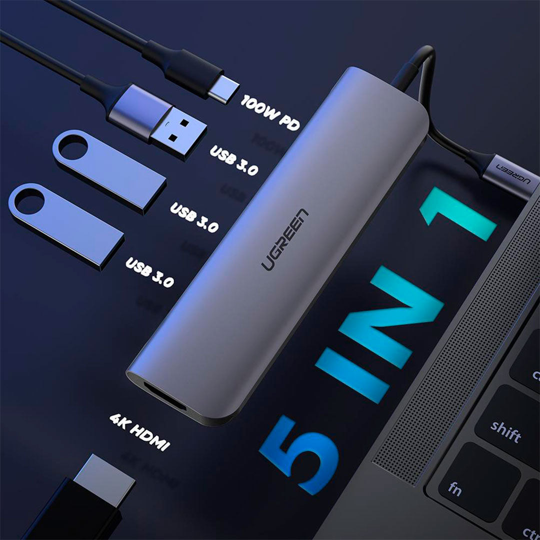 UGREEN CM136 50209 Adaptador HUB USB-C a HDMI 3USB 3.0