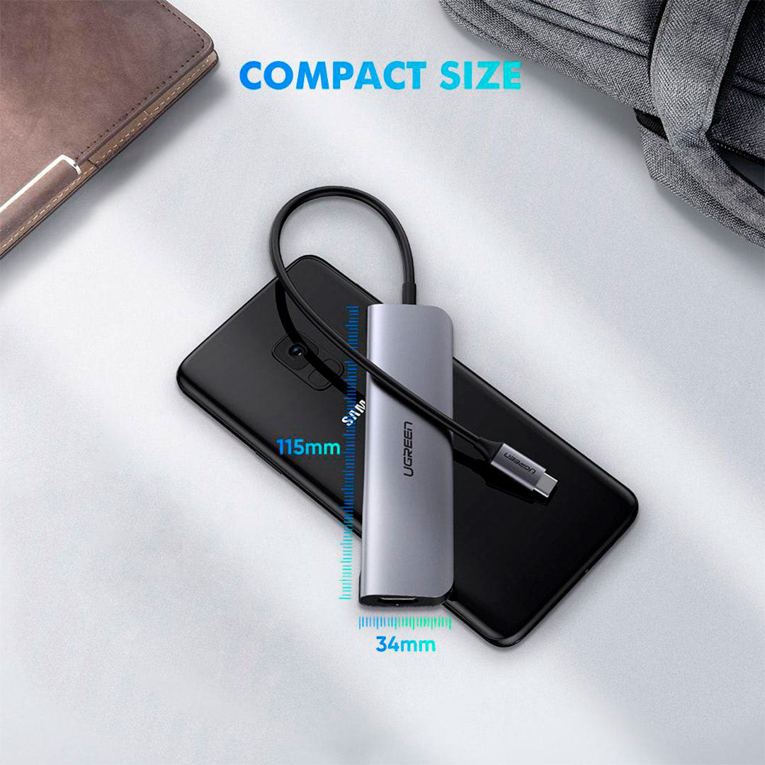 UGREEN CM136 50209 Adaptador HUB USB-C a HDMI 3USB 3.0