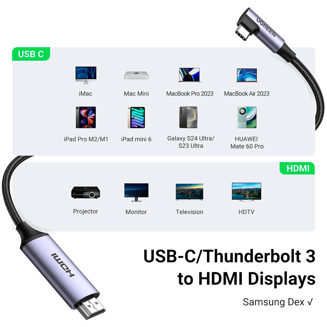 UGREEN MM142 50570 Cable HDMI USB-C 4K 60Hz 1.5m