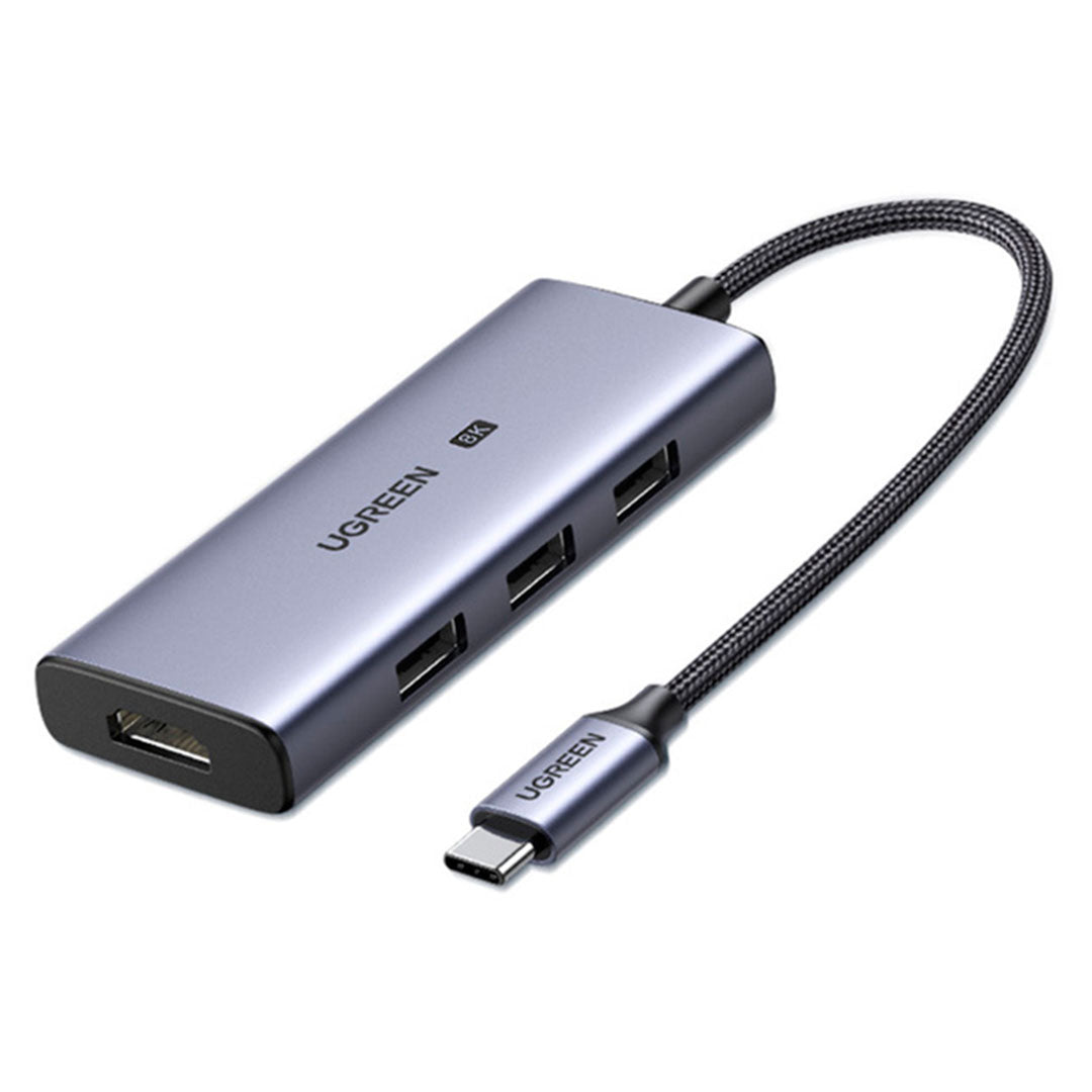 UGREEN CM500 50629 Adaptador HUB 4 en 1 USB-C 3.1 a 3USB 3.0 HDMI 8K