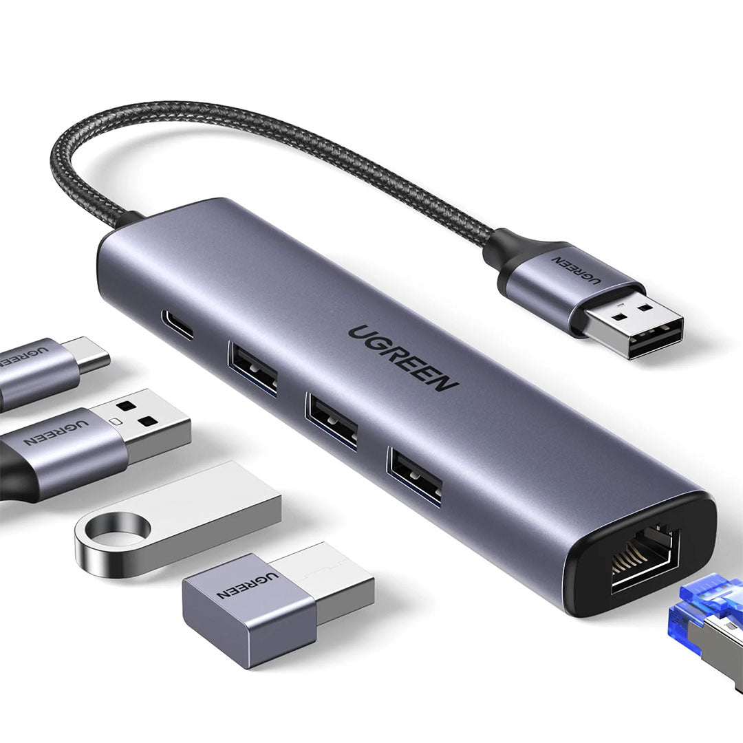 UGREEN CM260 60554 Adaptador HUB 5 en 1 USB 3.0 a RJ45