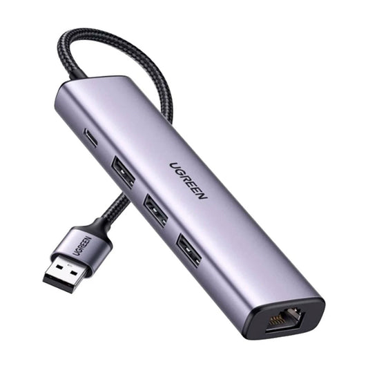 UGREEN CM475 60600 Adaptador HUB 4 en 1 USB-C a RJ45 USB-A