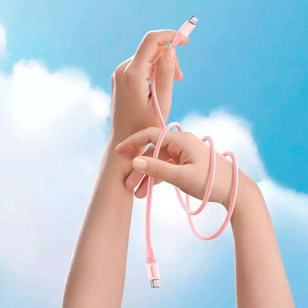 UGREEN US387 60625 Cable de Datos de Carga USB-C Lightning 3A Rosado
