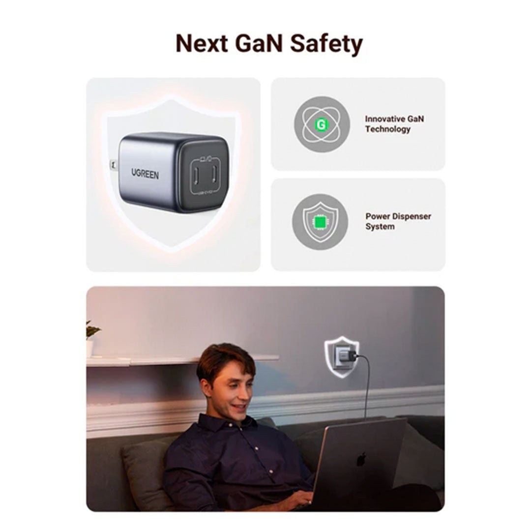 UGREEN CD294 90572 Nexode Cargador Gan 2USB-C 45W