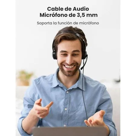 UGREEN AV183 20782 Cable de Audio para Micrófono 3.5mm Macho a Macho 2m