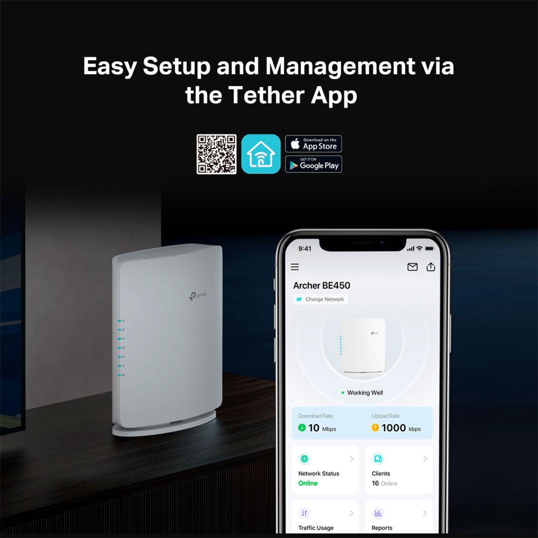 TP-LINK ARCHER BE450 Router WiFi7 BE7200 Doble Banda