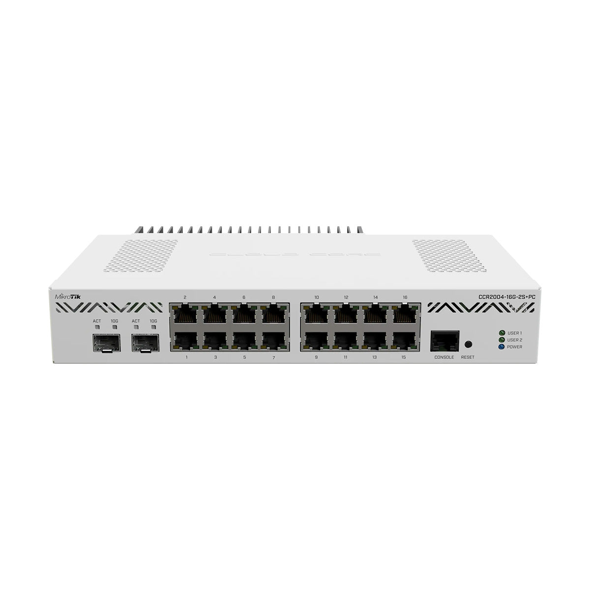 MIKROTIK CCR2004-16G-2S+PC Router 16 Puertos Gigabit 2 SFP+ 10G Silencioso