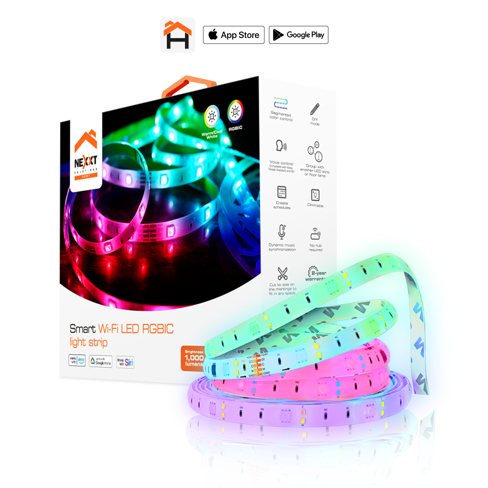 NEXXT SOLUTIONS NHB-S613 Cinta LED Inteligente Wi-Fi RGBIC 5 Metros