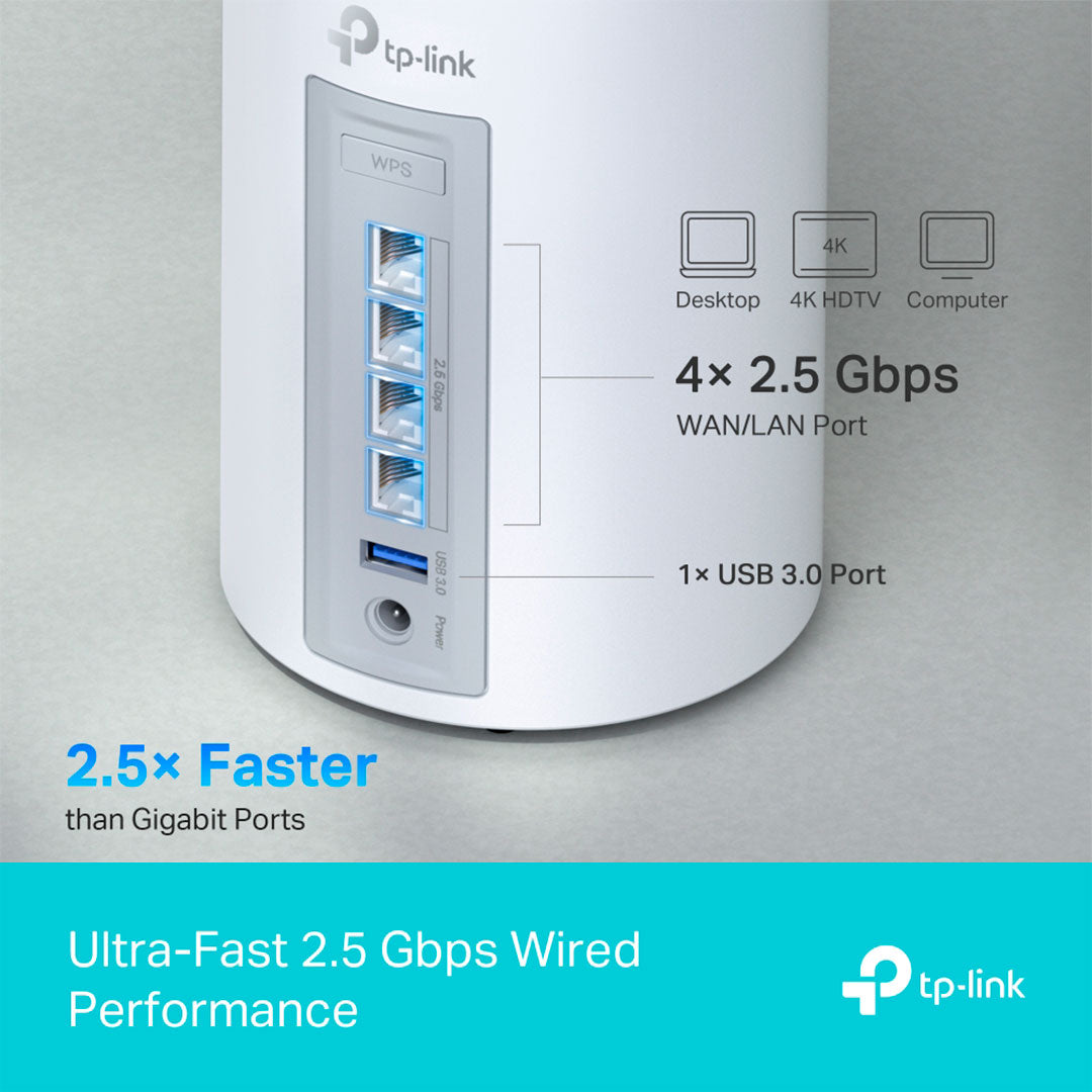 TP-LINK DECO BE65 3-Pack Router MESH WiFi7 BE11000 Triple Banda