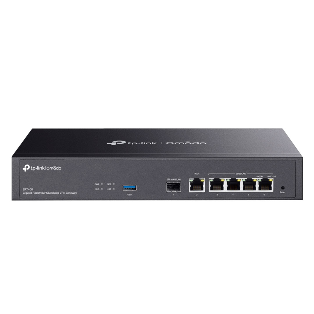 TP-LINK ER7406 Router Puerta de Enlace VPN Gigabit para Montaje en Rack/Escritorio de Omada