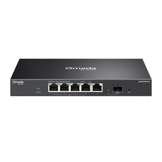 TP-LINK ES206XPP-M2 Switch 5 Puertos 2.5G BASE-T Y 1 Puerto 10GE SFP+ con 4 Puertos PoE++