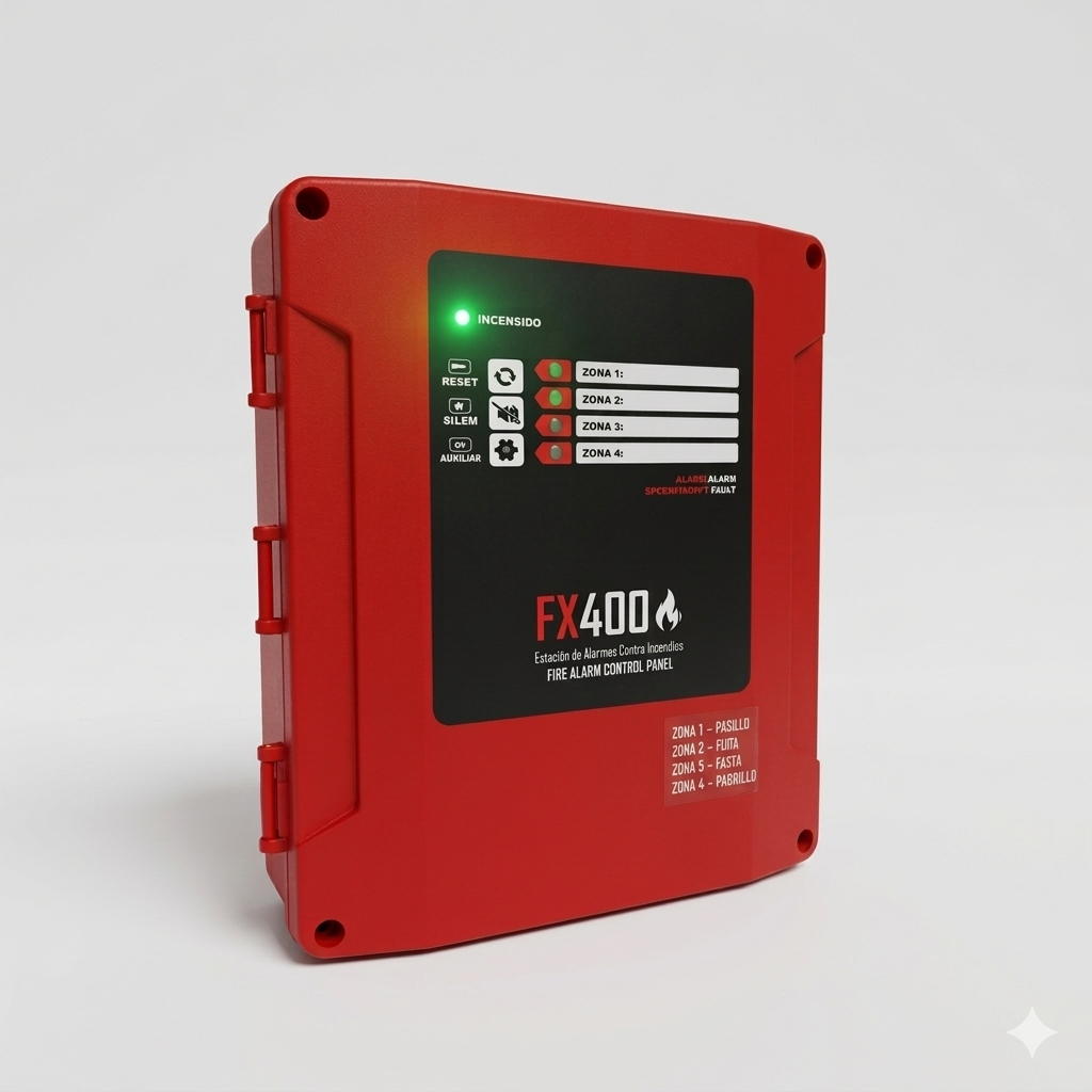 SHOCTIX ST-FX400 Panel de Incendio Convencional 4 Zonas