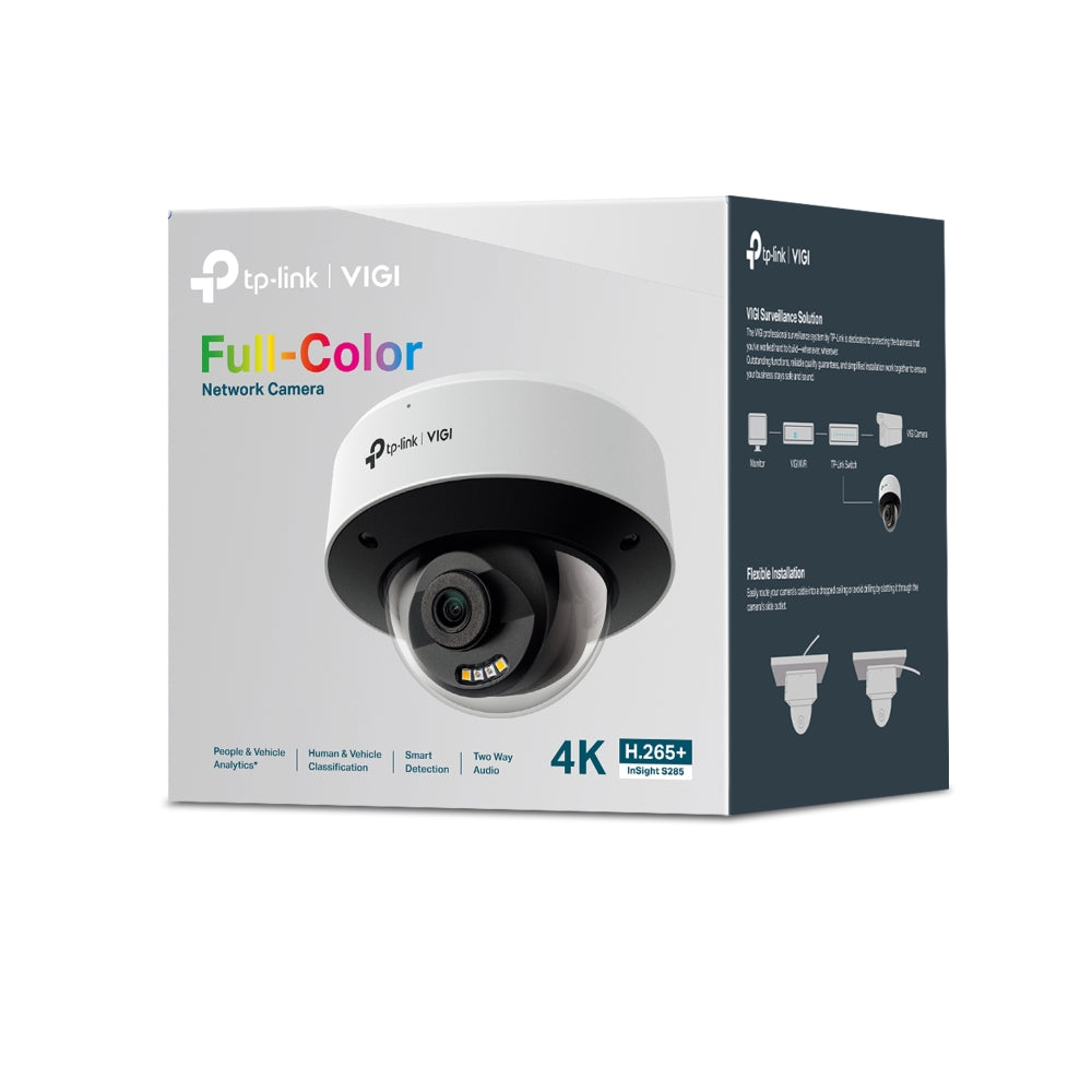 TP-LINK VIGI InSight S285 4mm Cámara de Red Domo Full Color 4K 8MP Ultra HD