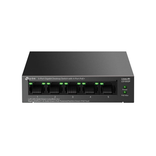 TP-LINK LS105GP Switch Conmutador de Escritorio 5 Puertos Gigabit con 4P PoE+