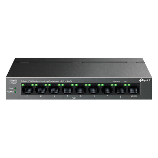 TP-LINK LS109P Switch 9 Puertos 10/100Mbps con 8P PoE+
