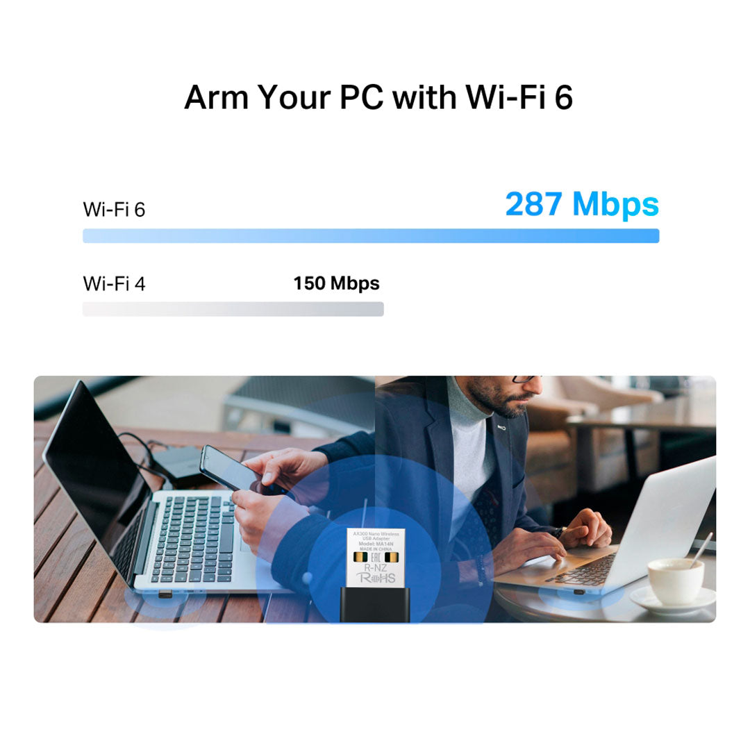 MERCUSYS MA14N Adaptador USB Inalámbrico Nano WiFi AX300