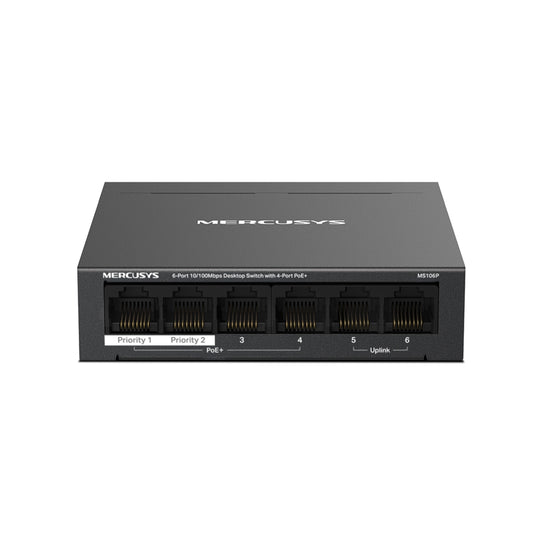 MERCUSYS MS106P Switch 6 Puertos FAST con 4 Puertos POE+