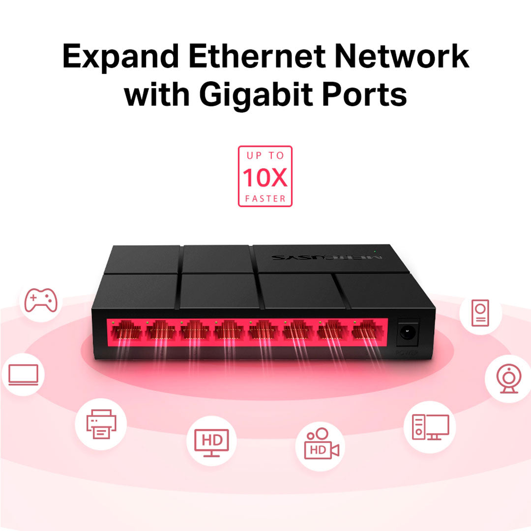 MERCUSYS MS108G Switch 8 Puertos RJ45 Gigabit