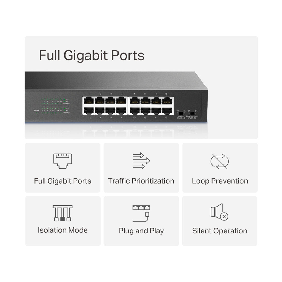 MERCUSYS MS116GS Switch 16 Puertos RJ45 Gigabit