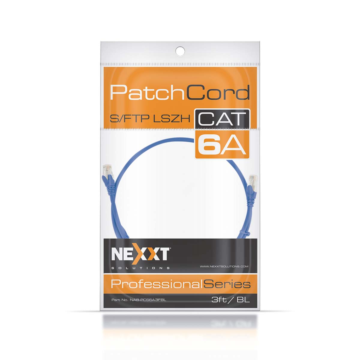 NEXXT SOLUTIONS NAB-PCS6A3FBL Patch Cord S/FTP LSZH CAT6A 3ft 26Awg Azul