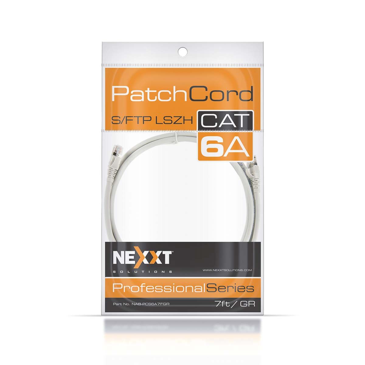 NEXXT SOLUTIONS NAB-PCS6A7FGR Patch Cord S/FTP LSZH CAT6A 7ft 26Awg Gris