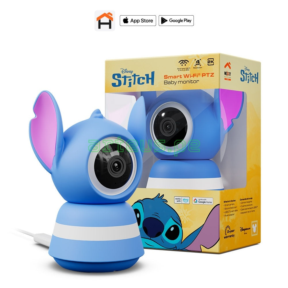 NEXXT SOLUTIONS NHC-B200 ST Monitor Inteligente PTZ para Bebé Stitch Baby con Cámara 4MP 360º