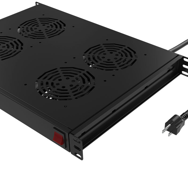 NEXXT SOLUTIONS NPF-121U4TB Bandeja 4 Ventiladores para Montaje en Bastidor de 110-220VCA