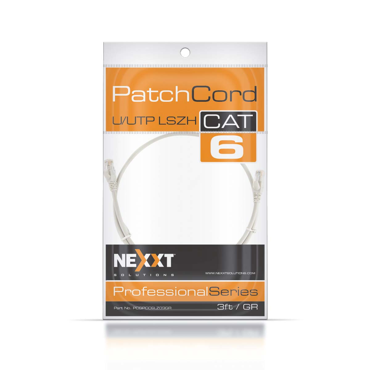 NEXXT SOLUTIONS PCGPCC6ALZ03GR Patch Cord Cat6A U/UTP LSZH 3ft Gris