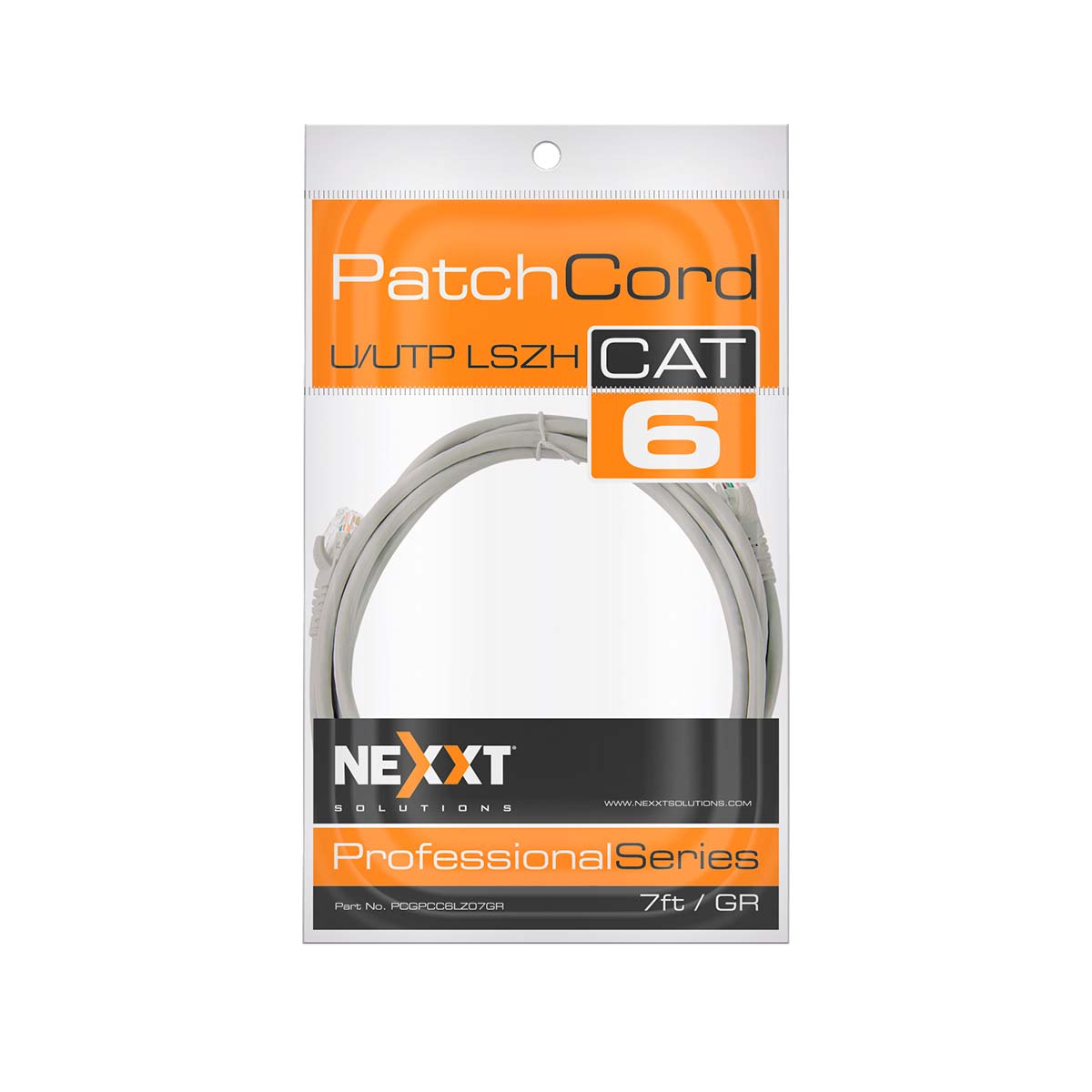 NEXXT SOLUTIONS PCGPCC6LZ07GR Patch Cord Cat6 7Ft/2.1m LSZH Gris
